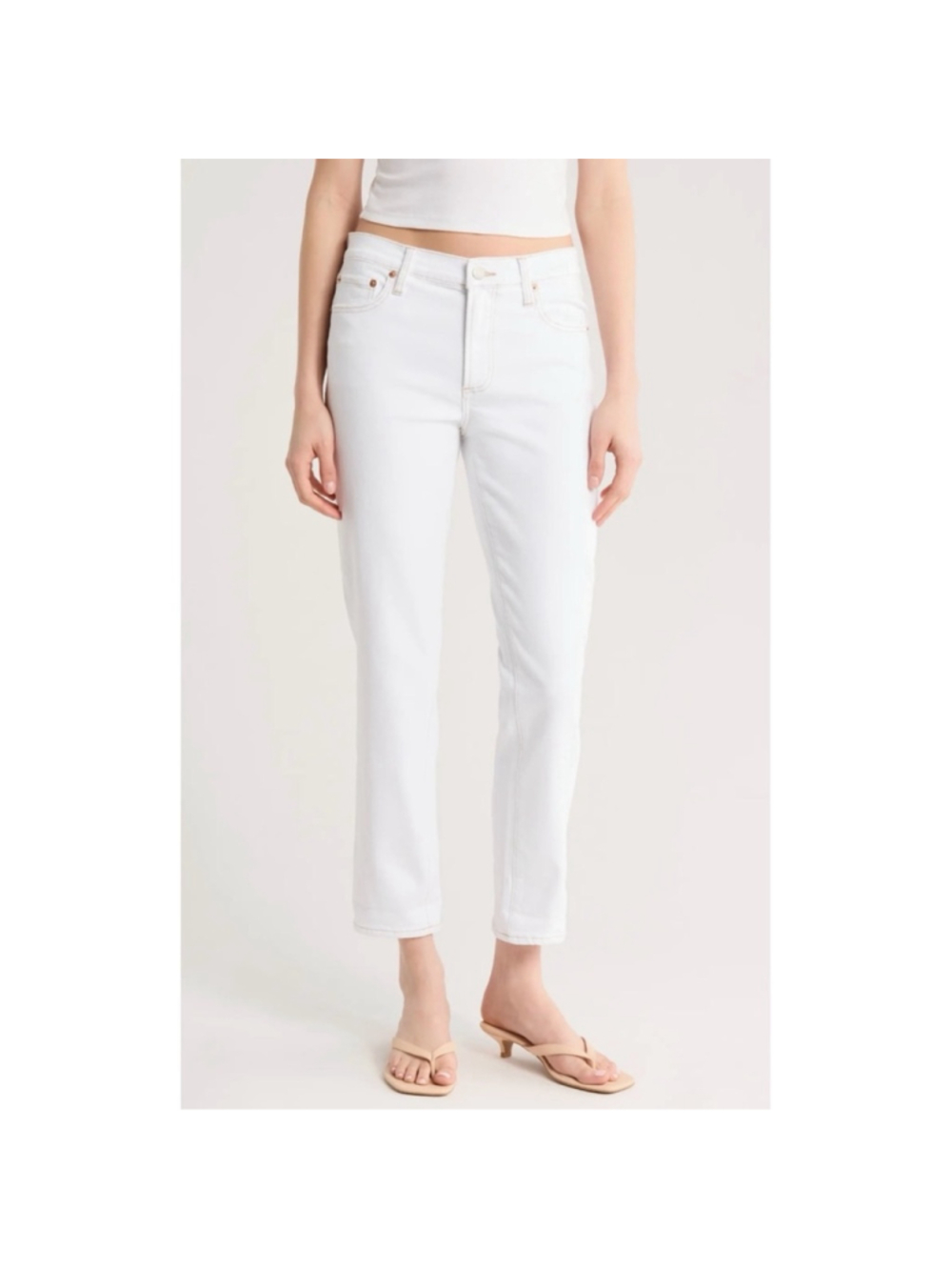 NWT Pistola Riley Mid Rise Relaxed Girlfriend White Jeans, size 24